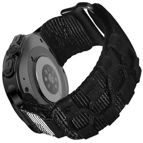 MOFREE Samsung Galaxy Watch Ultra 47mm/Ultra 2 (2024/2025) Uyumlu Kordonlar, Sağlam Naylon Dokuma Döngülü Spor Ayarlanabilir Kayış Değiştirme Bilekliği, Erkekler için Samsung Galaxy Watch 7 Ultra Kordon 47 mm Siyah 