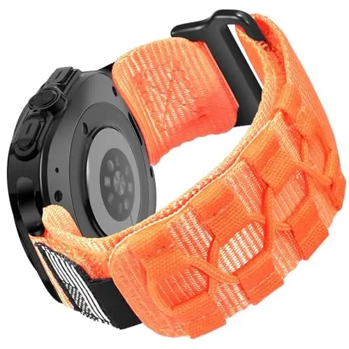 MOFREE Samsung Galaxy Watch Ultra 47mm/Ultra 2 (2024/2025) Uyumlu Kordonlar, Sağlam Naylon Dokuma Halkalı Spor Ayarlanabilir Kayış Değiştirme Bilekliği, Erkekler için Samsung Galaxy Watch Ultra Kordonları Turuncu 