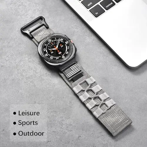MOFREE Совместимый с Samsung Galaxy Watch Ultra 47mm Band (2025/2024), прочный нейлоновый тканый спортивный регулируемый ремешок для замены браслета для Samsung Galaxy Watch Ultra Bands для мужчин - 5