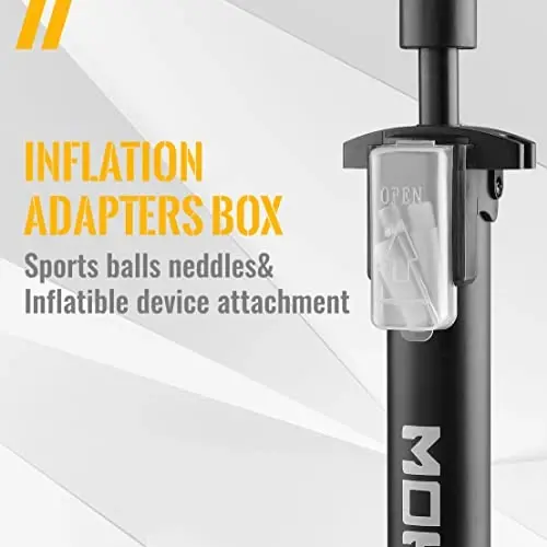 MOHEGIA Bike Floor Pump with Gauge: Air Bicycle Pump with High Pressure 160 PSI,Fits Schrader and Presta Valve -Inflator with Ball Pump Needles for MTB Road Bike, Ball, Balloon, Inflatables - 5