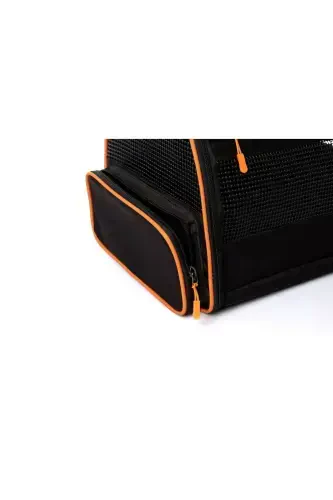 МОЮЩАЯСЯ СУМКА-ПЕРЕНОСКА ДЛЯ КОШЕК И СОБАК, ПЛАСТИКОВАЯ СЕТЧАТАЯ ПИРАМИДАЛЬНАЯ МОДЕЛЬ - Черный - 5