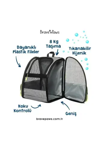 МОЮЩАЯСЯ СУМКА-ПЕРЕНОСКА ДЛЯ КОШЕК И СОБАК, ПЛАСТИКОВАЯ СЕТЧАТАЯ ПИРАМИДАЛЬНАЯ МОДЕЛЬ - Черный - 7