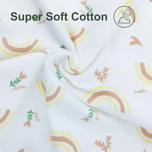 Mo''jizaviy chaqaloq tug'ilgan tugunli tunlik uzun yengli mos keladigan shapka to'plami 3 dona, O'g'il bolalar va qizlar uchun qo'lqopli unisex chaqaloq uyqu ko'ylaklari 3-6 oylik to'plami - 4