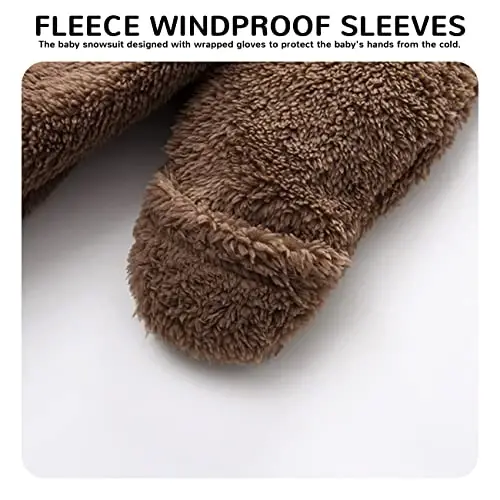 Mokitoni Baby Boy Girl Snowsuit Winter Warm Clothes Coat Infant Jumpsuit Toddler Outfit - 5