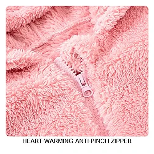 Mokitoni Baby Fleece Jumpsuits Infant Bear Ear Snowsuit Newborn Hooded Romper Warm Coat - 3