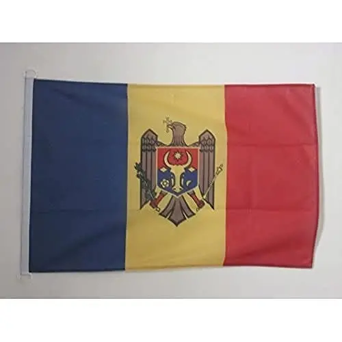 Moldova NAUTICAL Flag 18'' x 12'' - Moldovan flags 30 x 45 cm. - Banner 12x18 in for boat - AZ FLAG - AZ FLAG