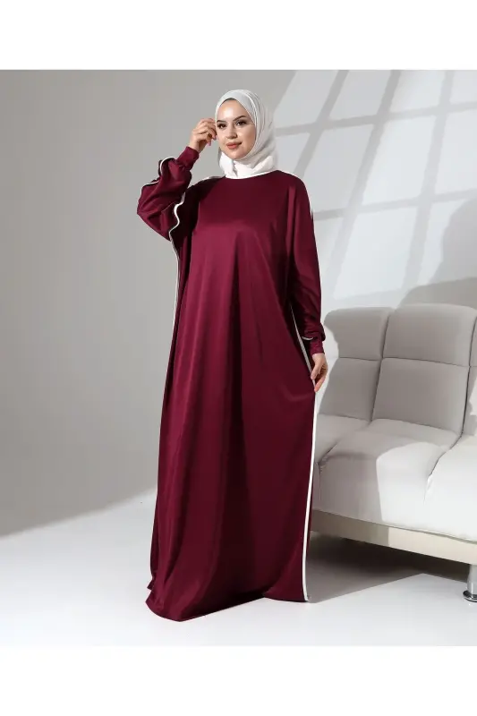 Молитвенное платье с манжетами и окантовкой - BEREL MODA