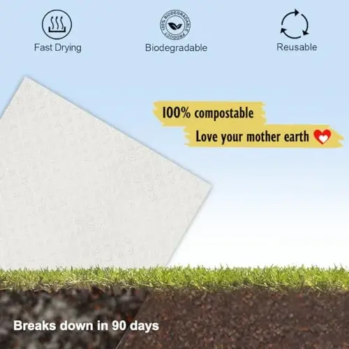 MoLKENE Oshxona uchun Shvetsiya idish yuvish lattalari | 6 dona so‘rg‘ichli sellyulozali gubkali latta, yuviladigan | Tirnash xususiyati bermaydigan, qayta foydalanish mumkin bo‘lgan qog‘oz sochiqlar, tez quriydigan tozalovchi latta - Oq 