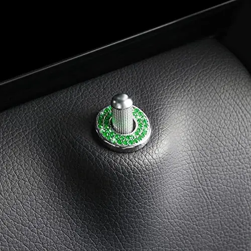 Moly Magnolia 4PCS Bling Car Door Lock Cover Stickers, Green | 0.47x0.98 Inch, round pin fit, zinc alloy/rhinestones, adhesive backing, clean surface, heat-press, interior accessories - 5
