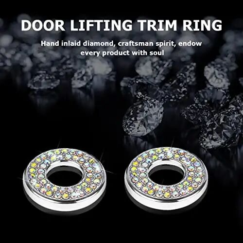 Moly Magnolia 4PCS Bling Car Door Lock Cover Stickers, Multicolor | 0.47x0.98 Inch, round pin fit, zinc alloy/rhinestones, adhesive backing, clean surface, heat-press, interior accessories - 3