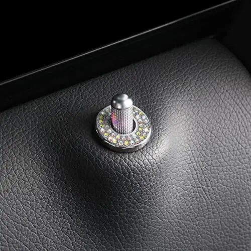 Moly Magnolia 4PCS Bling Car Door Lock Cover Stickers, Multicolor | 0.47x0.98 Inch, round pin fit, zinc alloy/rhinestones, adhesive backing, clean surface, heat-press, interior accessories - 5