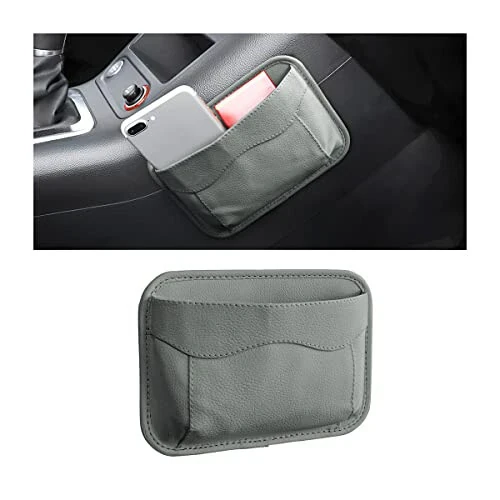 Moly Magnolia Car Seat Side Pocket Organizer, American Flag PU Leather Storage Bag, Pen Phone Holder Tray Pouch Seat Gap Filler, Interior Accessories for Auto Door Window Console (Gray) - Moly Magnolia