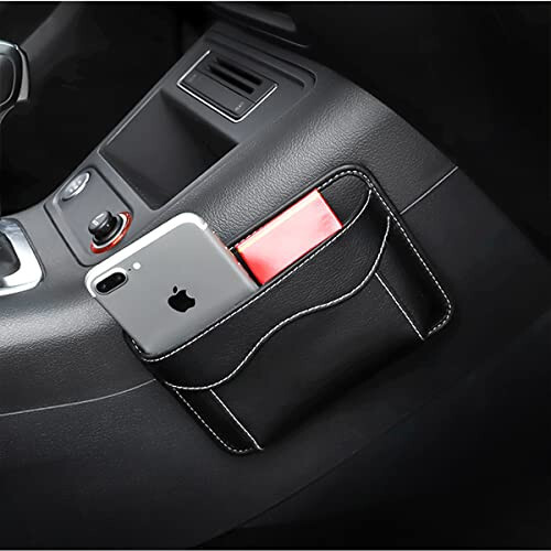 Moly Magnolia PU Leather Car Seat Side Pocket Organizer, Multicolor/Flag | holds phones pens and cards, console door or narrow-gap placement, fits most cars, SUVs, and trucks, car interior accessories - 7