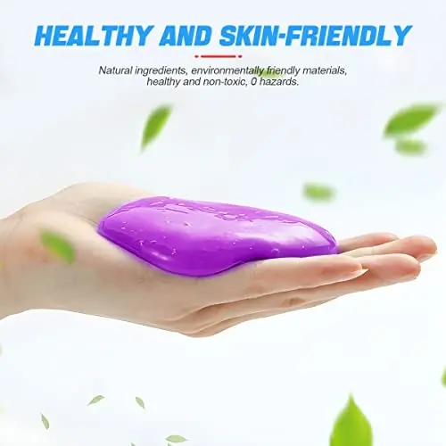 Moly Magnolia Cleaning Gel for Car, Auto Detailing Tools Car Interior Cleaner Putty, Dust Cleaning Mud Removal, Putty Cleaning Keyboard Cleaner for PC Laptop Keyboard Tablet Air Vents Camera (Purple) - 2