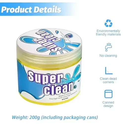 Moly Magnolia Cleaning Gel for Car, Universal Detailing Putty Gel Detail Tools Car Interior Cleaner, Removal Putty Cleaning Keyboard Cleaner for Car Vents, PC, Laptops, Cameras (Yellow) - 1