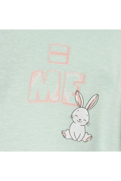 Mom Dad Me Printed Baby Girl Three-Piece Romper Set - 6