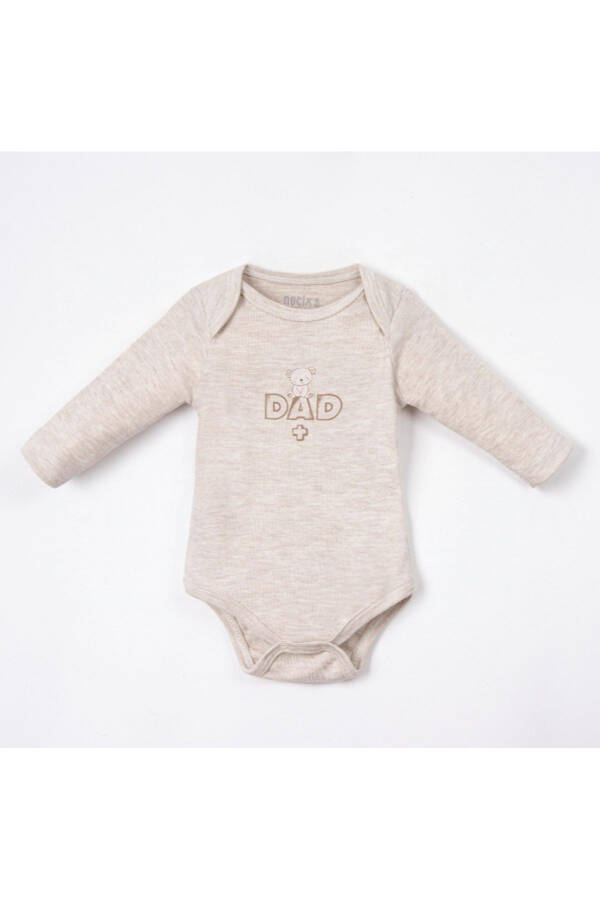 Mom Dad Me Printed Baby Girl Three-Piece Romper Set - 2