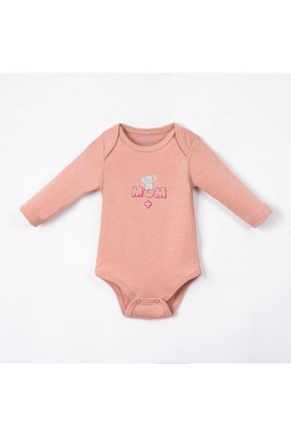 Mom Dad Me Printed Baby Girl Three-Piece Romper Set - 3