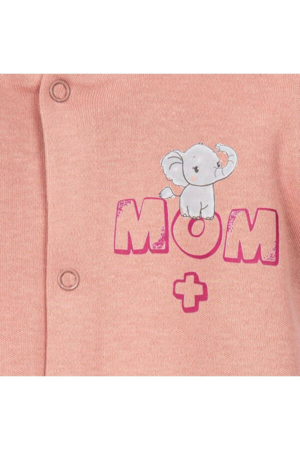 Mom Dad Me Printed Baby Girl Three-Piece Romper Set - 4