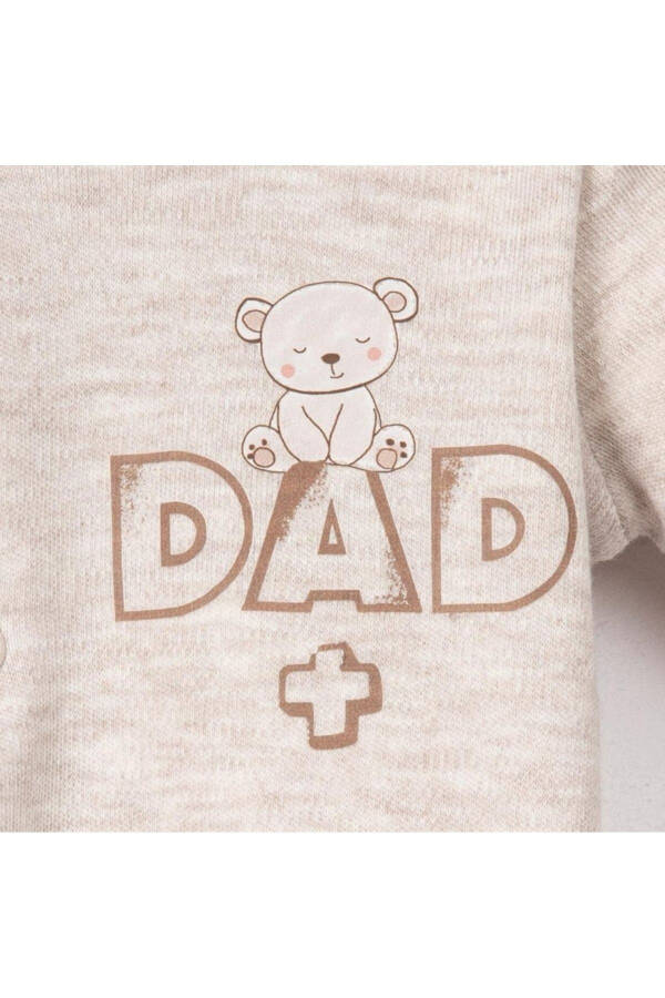 Mom Dad Me Printed Baby Girl Three-Piece Romper Set - 5