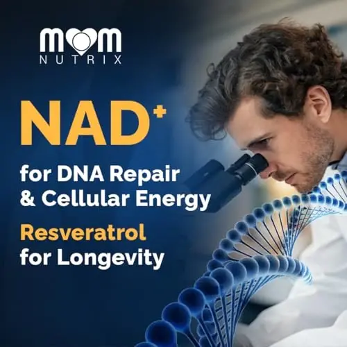 MOM NUTRIX Liposomal NAD Supplement with Resveratrol - High Purity NAD Plus 2000 mg, 120 Capsules, Made in the USA - NMN Alternative - 4