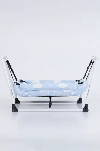 Mom Side Hammock Luxury Cotton Fabric Wipeable Hammock-Blue - 1