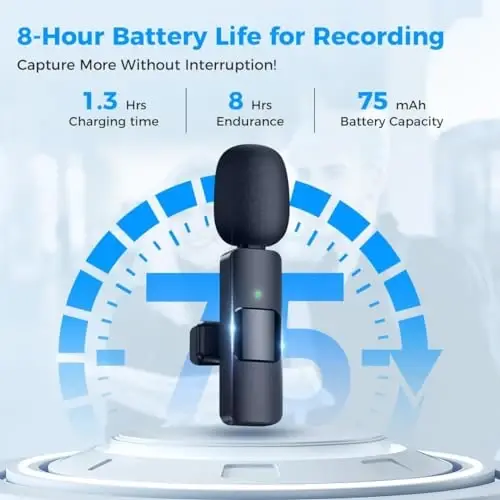 Moman Wireless Lavalier Microphone for iPhone, Clip on Microphone for Video Recording Interview Podcast Vlog YouTube, Wireless-lavalier-Mic-iPhone-Recording - 3