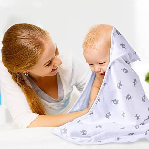 Momcozy Baby Hooded Towel, 8-Piece Bath for Boys or Girls, Washcloth Set with Cute Design, Shower Towel Gift for Newborns, Infants and Toddlers - 9