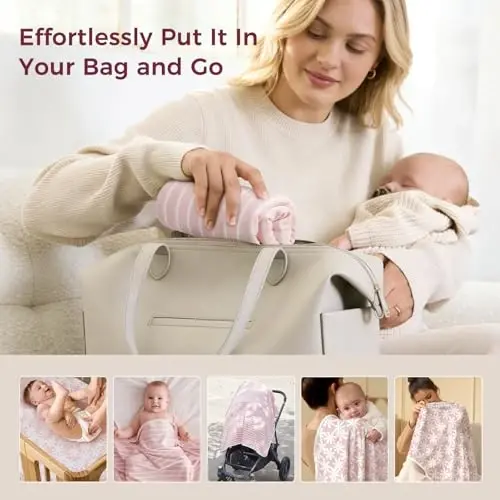 Momcozy Baby Towels, Soft Absorbent Bath Towel for Newborn&Toddler,Flower | Soft&Absorbent Bath Towel Set，Gentle on Baby's Skin，Unisex Baby Essential - 6