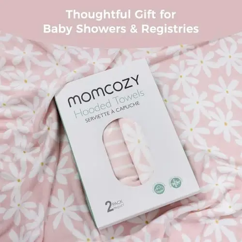 Momcozy Baby Towels, Soft Absorbent Bath Towel for Newborn&Toddler,Flower | Soft&Absorbent Bath Towel Set，Gentle on Baby's Skin，Unisex Baby Essential - 4