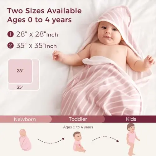 Momcozy Baby Towels, Soft Absorbent Bath Towel for Newborn&Toddler,Pink | Soft&Absorbent Bath Towel Set，Gentle on Baby's Skin，Unisex Baby Essential - 6
