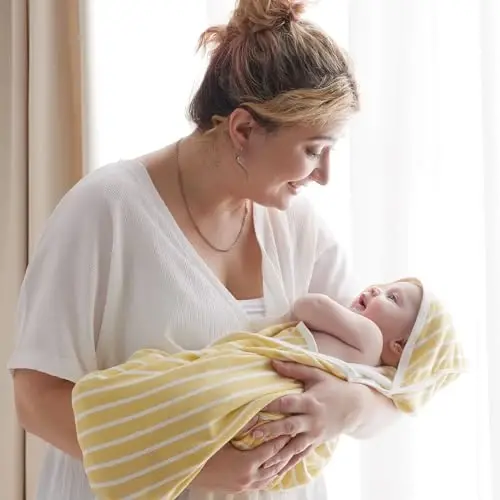 Momcozy Baby Towel with Hooded - Ultra Soft & Absorbent Large Bath Towel Set for Comfort & Gentle on Baby's Skin - Med Thick& Durable -Shower Gift & Bath Essential for Newborn, Infant, Toddler - 3