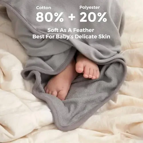 Momcozy Cute Elephant Hooded Baby Towel- 8 Piece Bath Essential, 2 x Towels and 6 x Wash Cloth Set- Perfect Shower Gift for Boys or Girls - Soft and Comfort for Newborn, Infant and Toddler - 4