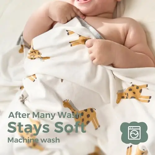 Momcozy Best Wishes Baby Towel with Hooded-Original Design Baby Towel Set -Soft & Absorbent- Shower Gifts or Bath Essential for Infant, Newborn, Toddler - 5