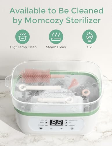 Momcozy Bottle Brush Set - Chaqaloqlar uchun butilka tozalash vositasi, silikon cho'tka, so'rg'ich cho'tkasi, somon cho'tkasi, sovun dispenseri, quritish tokchasi - Uy va sayohat uchun 7 tasi 1 da butilka tozalash vositasi, pushti - 3