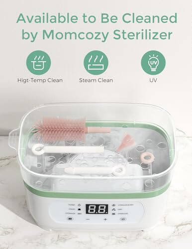 Momcozy Bottle Brush Set - Chaqaloqlar uchun butilka tozalash vositasi, silikon cho'tka, so'rg'ich cho'tkasi, somon cho'tkasi, sovun dispenseri, quritish tokchasi - Uy va sayohat uchun 7 tasi 1 da butilka tozalash vositasi, pushti - 3