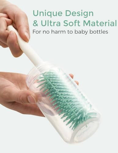 Momcozy Bottle Brush Set - Chaqaloqlar uchun butilka tozalash vositasi, silikon cho'tka, so'rg'ich cho'tkasi, somon cho'tkasi, sovun dispenseri, quritish tokchasi - Uy va sayohat uchun 7 tasi 1 da butilka tozalash vositasi, pushti - 6