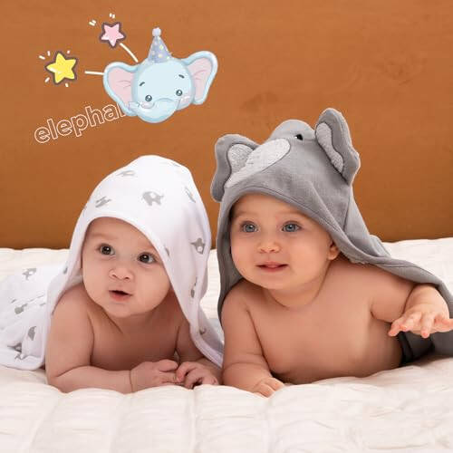 Momcozy Chaqaloq Kapotli Sochiq, 8 Qismli Vanna O'yinchoqlari Bolalar yoki Qizlar uchun, Chiroyli Dizaynli Yuz Artiruvchi To'plam, Yangi tug'ilgan Chaqaloqlar, Go'daklar va Kichik Bolalar uchun Dush Sochiq Sovg'asi - 6
