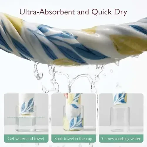 Momcozy Hooded Baby Towel, 2 Pack Baby Bath Towel Set with Large 35 X 35 Inch, Super Soft Cotton and Hooded Towel for Newborn, Toddler and Kid, Lemon Leaves - 3