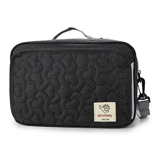 MOMIGO Baby Diaper Bag Stroller Bag - Diaper Caddy Tote Baby Stroller Bag for Diapers, Wipes & Toys (Black Flower) - 1