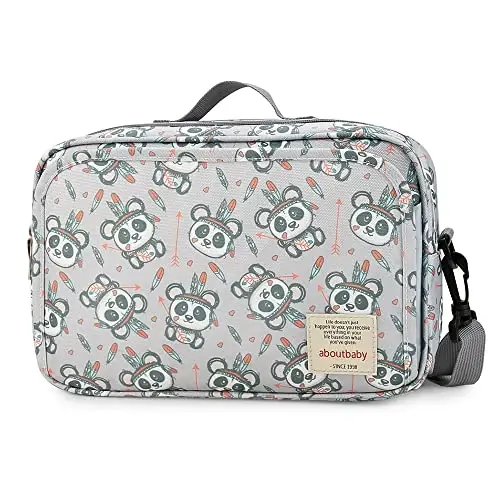 MOMIGO Baby Diaper Caddy Bag - Diaper Caddy Tote Baby Stroller Bag Nursery Storage Bin for Diapers, Wipes & Toys Mini Diaper Bag for Outdoor (Panda) - 1