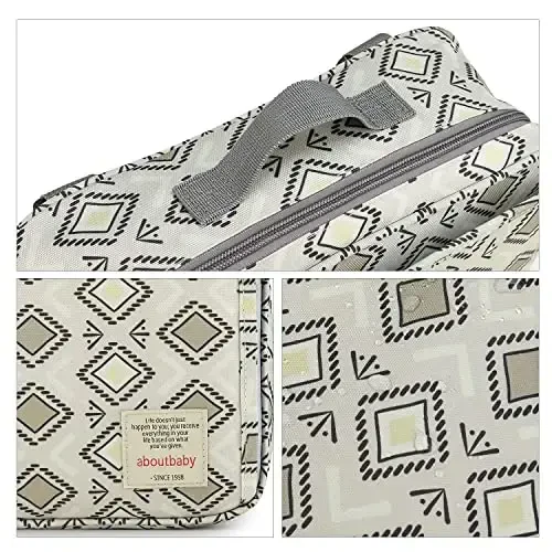 MOMIGO Baby Diaper Caddy Bag - Diaper Caddy Tote Baby Stroller Bag Nursery Storage Bin for Diapers, Wipes & Toys Mini Diaper Bag for Outdoor (Square) - 6