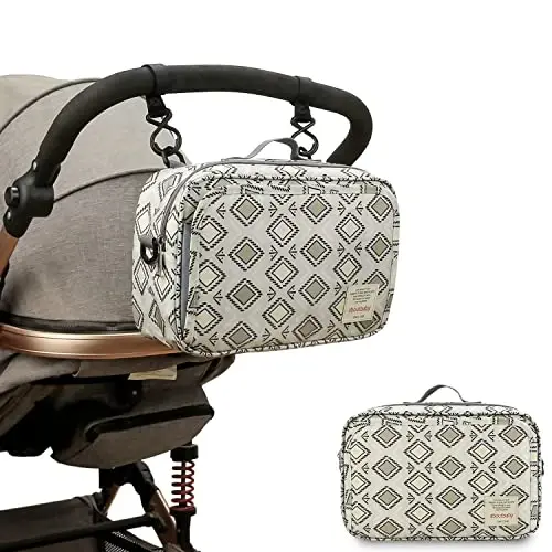 MOMIGO Baby Diaper Caddy Bag - Diaper Caddy Tote Baby Stroller Bag Nursery Storage Bin for Diapers, Wipes & Toys Mini Diaper Bag for Outdoor (Square) - 2