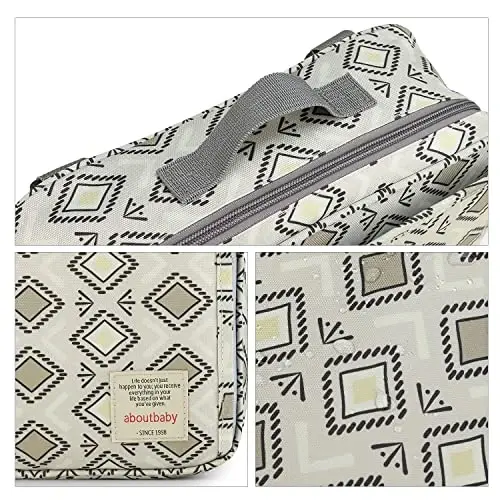 MOMIGO Baby Diaper Caddy Bag - Diaper Caddy Tote Baby Stroller Bag Nursery Storage Bin for Diapers, Wipes & Toys Mini Diaper Bag for Outdoor (Square) - 6