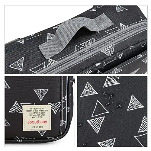 MOMIGO Baby Diaper Caddy Bag - Diaper Caddy Tote Baby Stroller Bag Nursery Storage Bin for Diapers, Wipes & Toys Mini Diaper Bag for Outdoor (Triangle) - 6