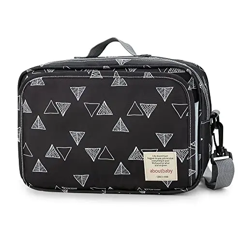 MOMIGO Baby Diaper Caddy Bag - Diaper Caddy Tote Baby Stroller Bag Nursery Storage Bin for Diapers, Wipes & Toys Mini Diaper Bag for Outdoor (Triangle) - 1