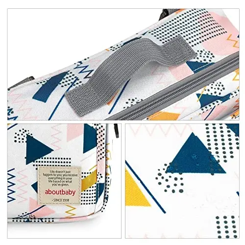 MOMIGO Baby Diaper Caddy Bag - Diaper Caddy Tote Baby Stroller Bag Pampers, salfetkalar va o'yinchoqlar uchun bolalar aravachasi sumkasi, bolalar bog'chasini saqlash uchun savat, tashqi makon uchun mini pampers sumkasi (to'lqin nuqtasi) - 6