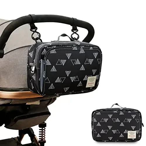 MOMIGO Baby Diaper Caddy Bag - Diaper Caddy Tote Baby Stroller Bag Nursery Storage Bin for Diapers, Wipes & Toys Mini Diaper Bag for Outdoor (Triangle) - MOMIGO (1)