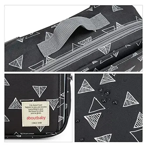 MOMIGO Baby Diaper Caddy Bag - Diaper Caddy Tote Baby Stroller Bag Nursery Storage Bin for Diapers, Wipes & Toys Mini Diaper Bag for Outdoor (Triangle) - 6