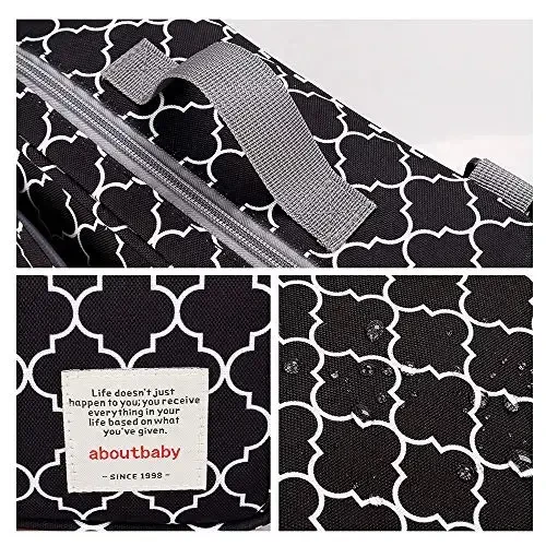 MOMIGO Baby Diaper Caddy Bag - Tote Stroller Nursery Storage Bin, Toys & Wipes Mini Diaper Bag for Outdoor (Black) - 6